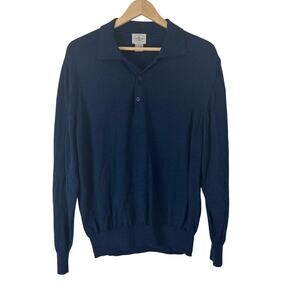 Linea‎ Uomo Knit Pullover Sweater Mens Large Blue 100% Wool Blend Made In Italy